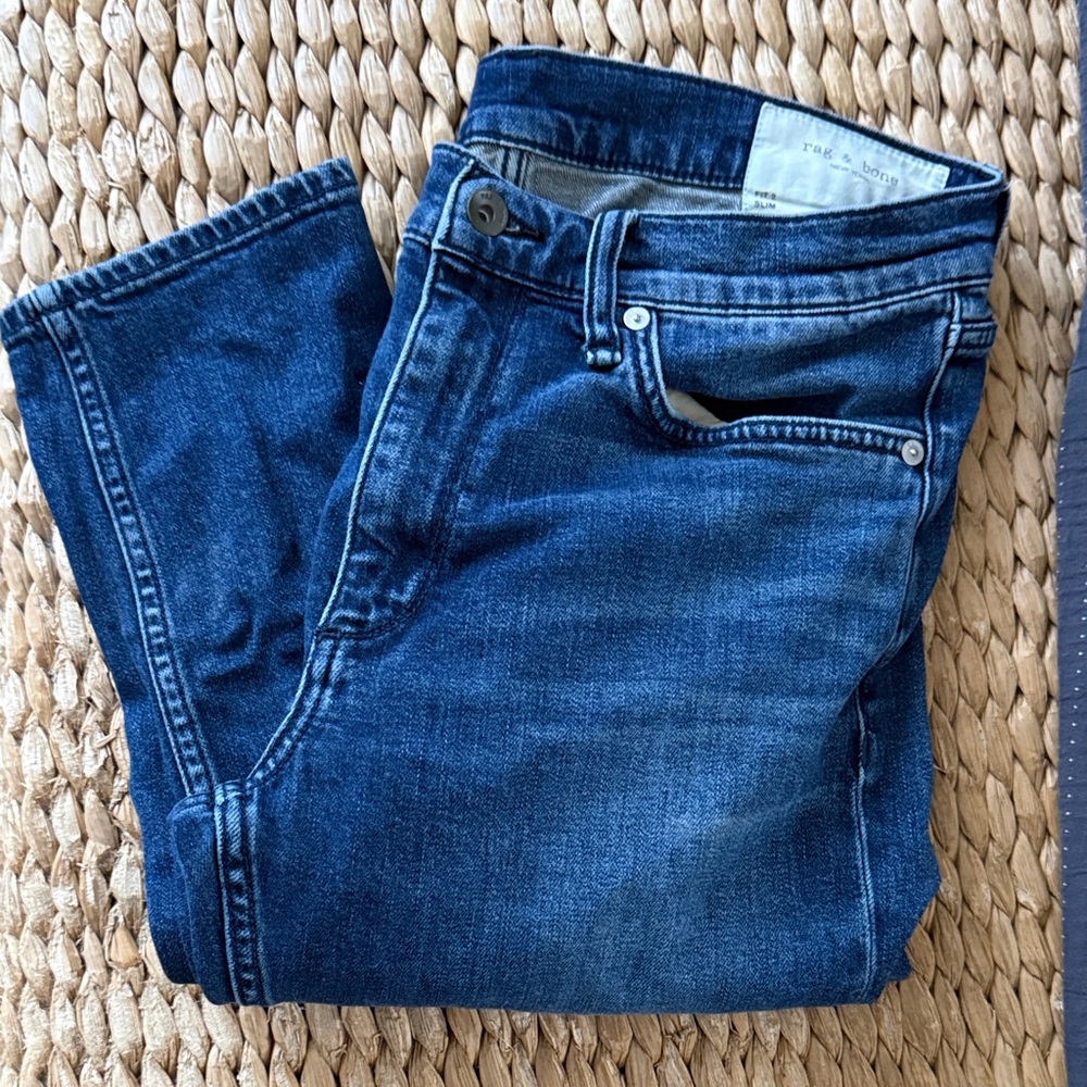rag & bone Deep Blue Slim Jeans - fit 2